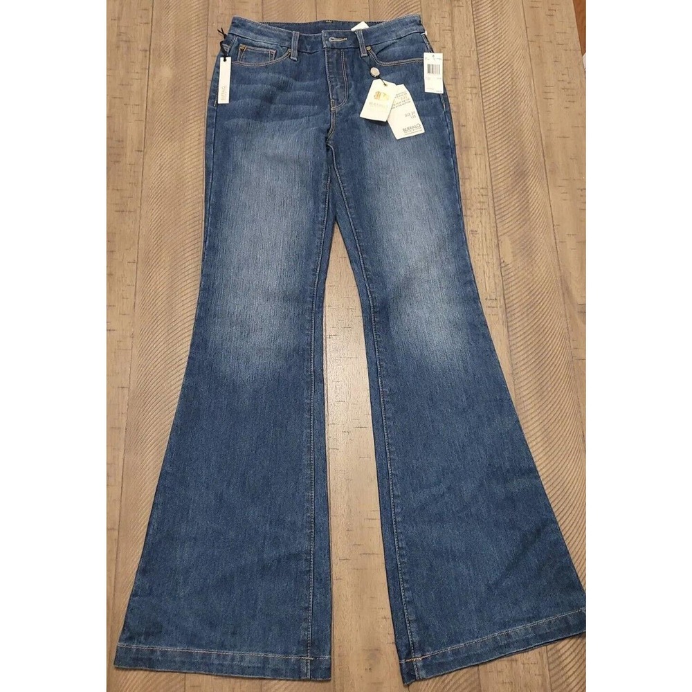 BUFFALO DAVID BITTON Iris High Rise Stretch Flare Jeans Sz 27 L35 -